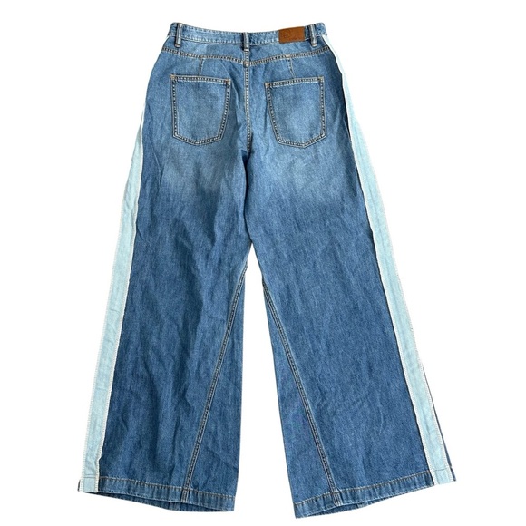 Johnny Was Blanket Stitch Wide Leg Jeans Relaxed Fit Denim Blue Size 28 - Picture 2 of 9